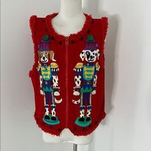 Vintage Michel Simon NYC Novelty Nutcracker Dog Sweater Vest